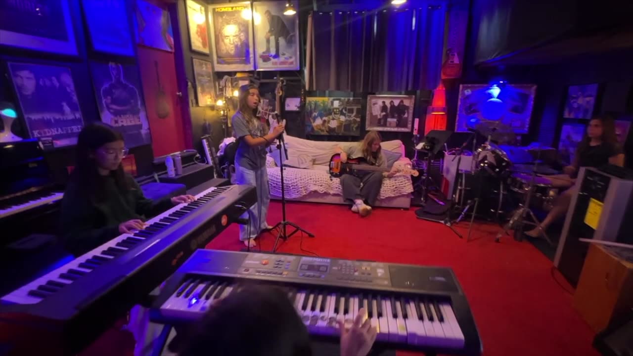 A band rehearsing at Sound Strike Studio